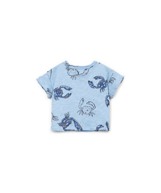 CAMISETA JERSEY FLAME ESTAMPADA AZUL TRASERA