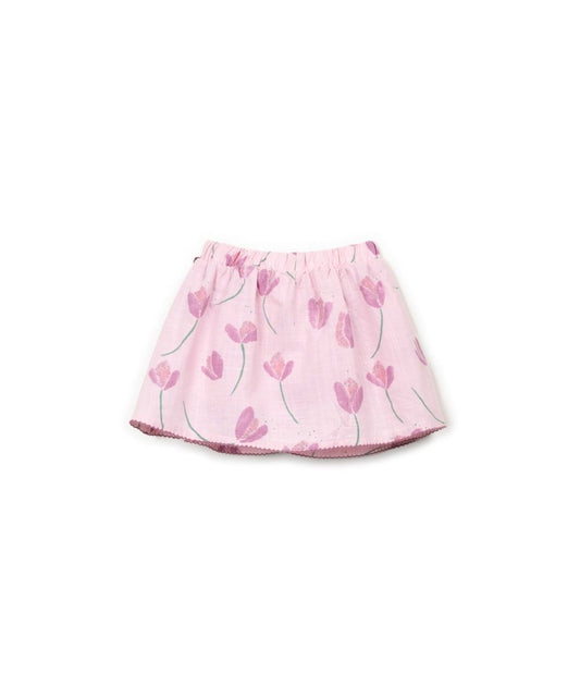 Falda pantalon estampado flores trasera