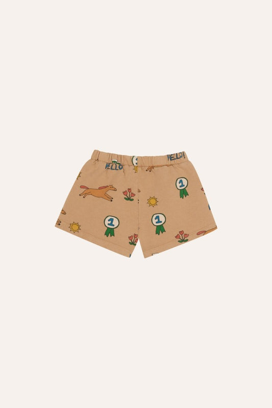 Pantalon corto bebe horses marron trasera