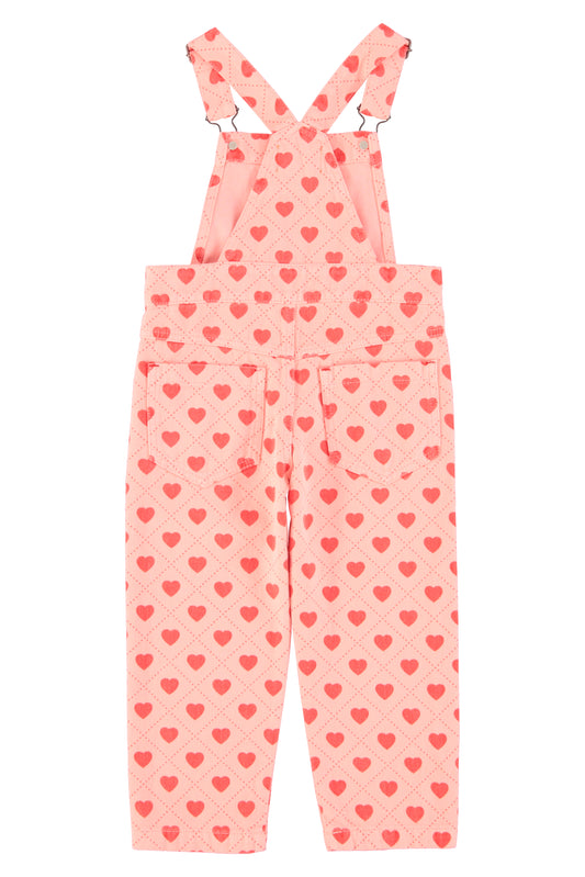 Peto rosa con corazones rojos por toda la prenda trasera