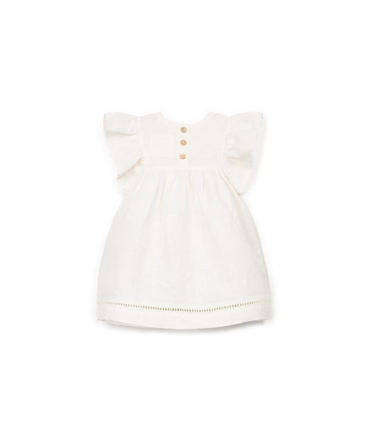 Vestido lino blanco trasera