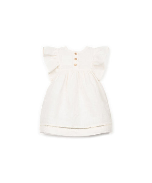 Vestido lino blanco trasera
