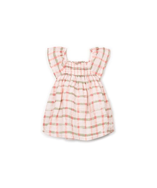 Vestido tejido estampado trasera