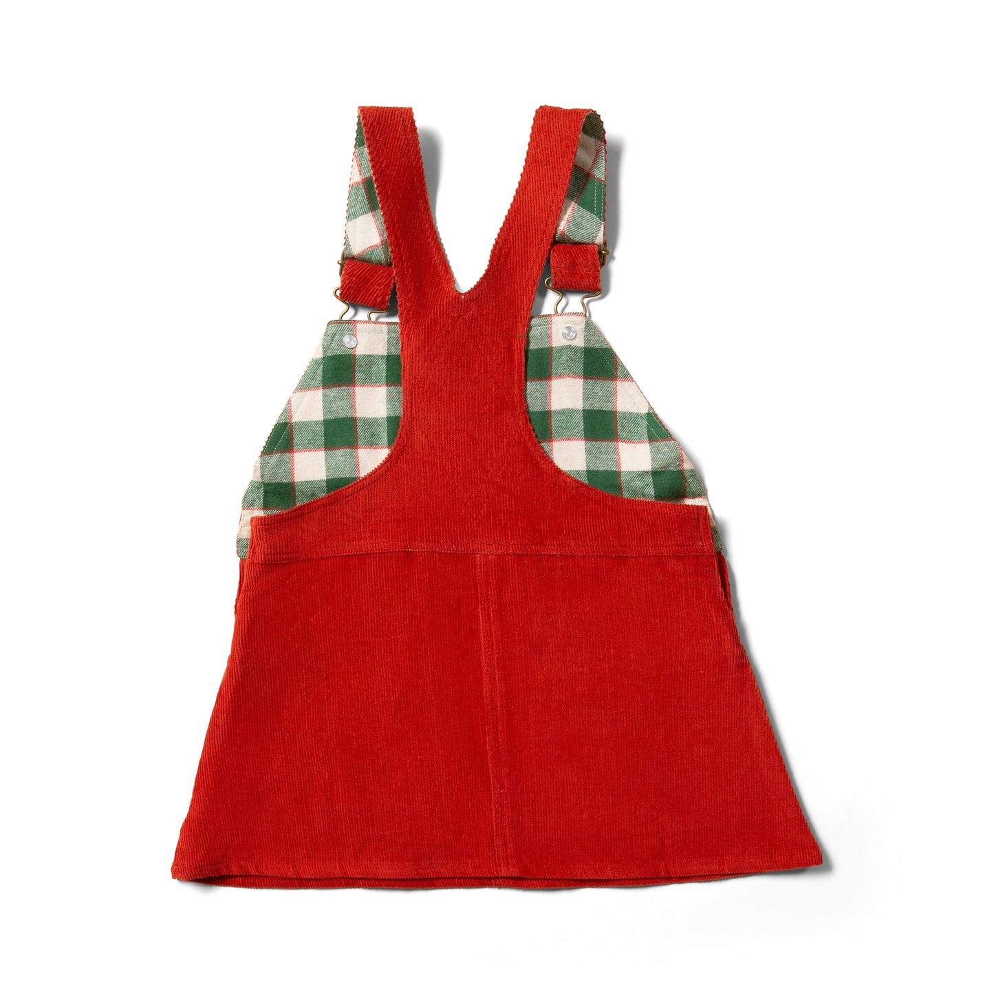 Vestido de delantal clasico hazelnut trasera