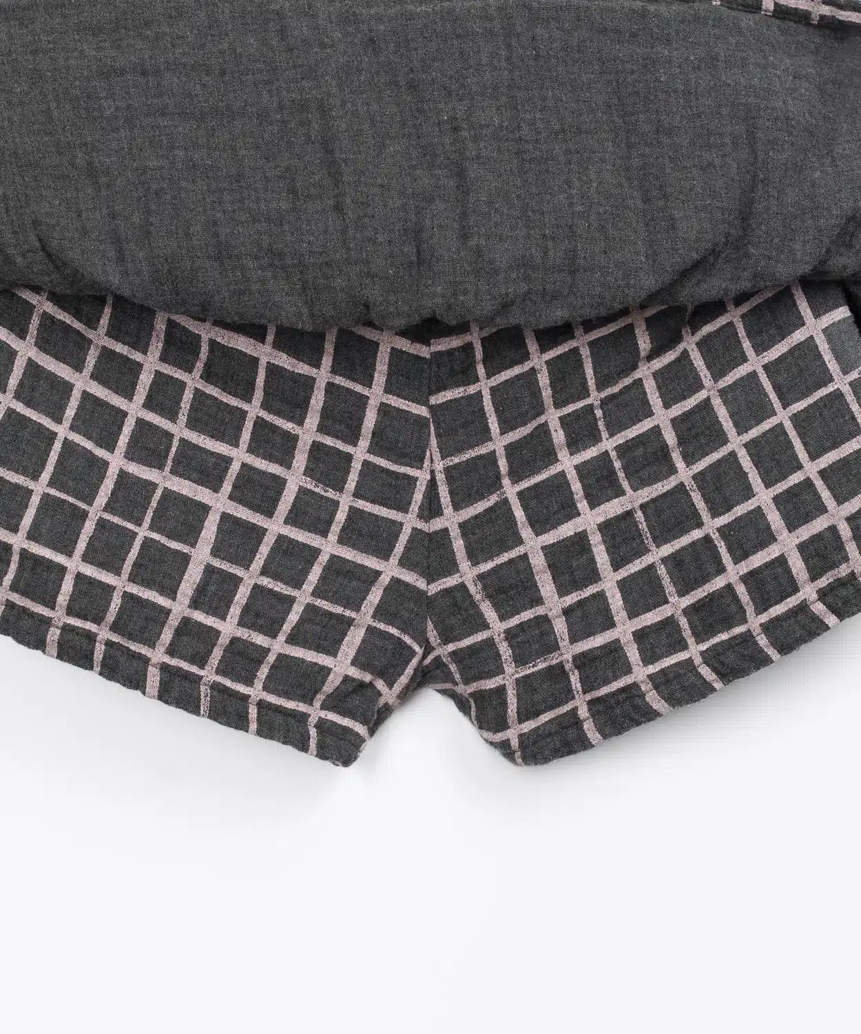 Falda pantalón Niña Algodón Gris Cuadros Rosas de Play Up - detalle.