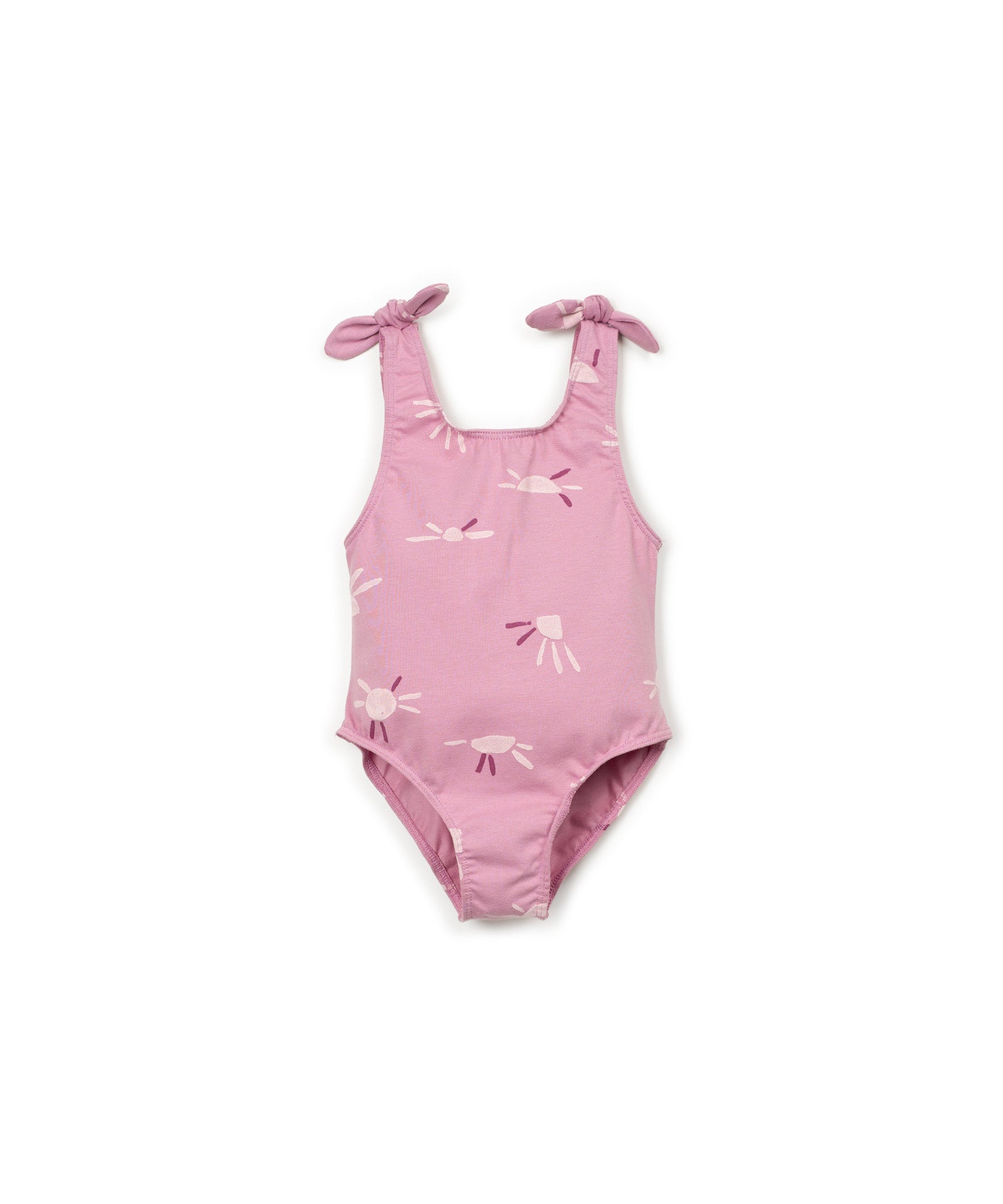 Banador rosado estampado sol delantera