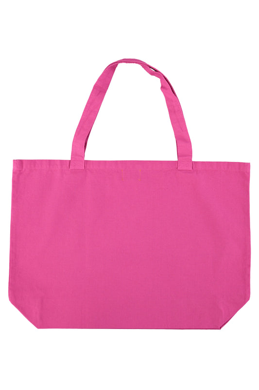 Bolsa xl fucsia con estampado peace trasera