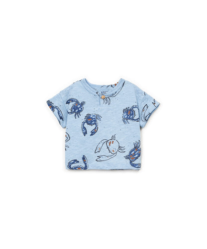 CAMISETA JERSEY FLAME ESTAMPADA AZUL DELANTERA