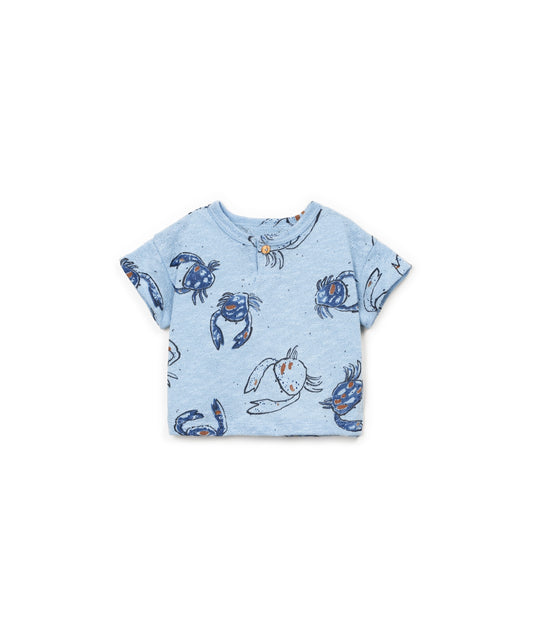 CAMISETA JERSEY FLAME ESTAMPADA AZUL DELANTERA