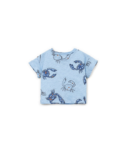 CAMISETA JERSEY FLAME ESTAMPADA AZUL TRASERA