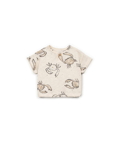 CAMISETA JERSEY FLAME ESTAMPADA BEIGE DELANTERA
