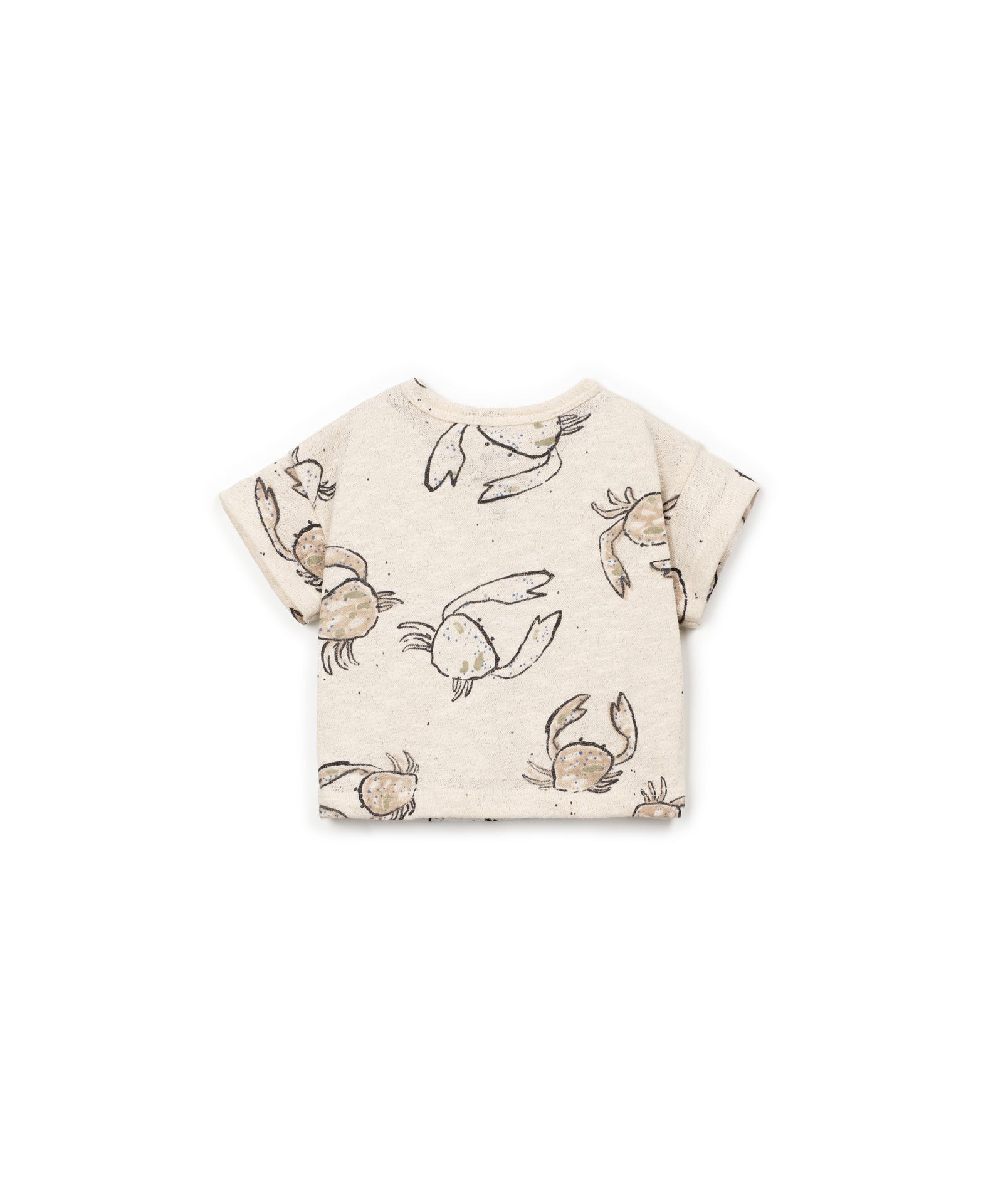 CAMISETA JERSEY FLAME ESTAMPADA BEIGE TRASERA
