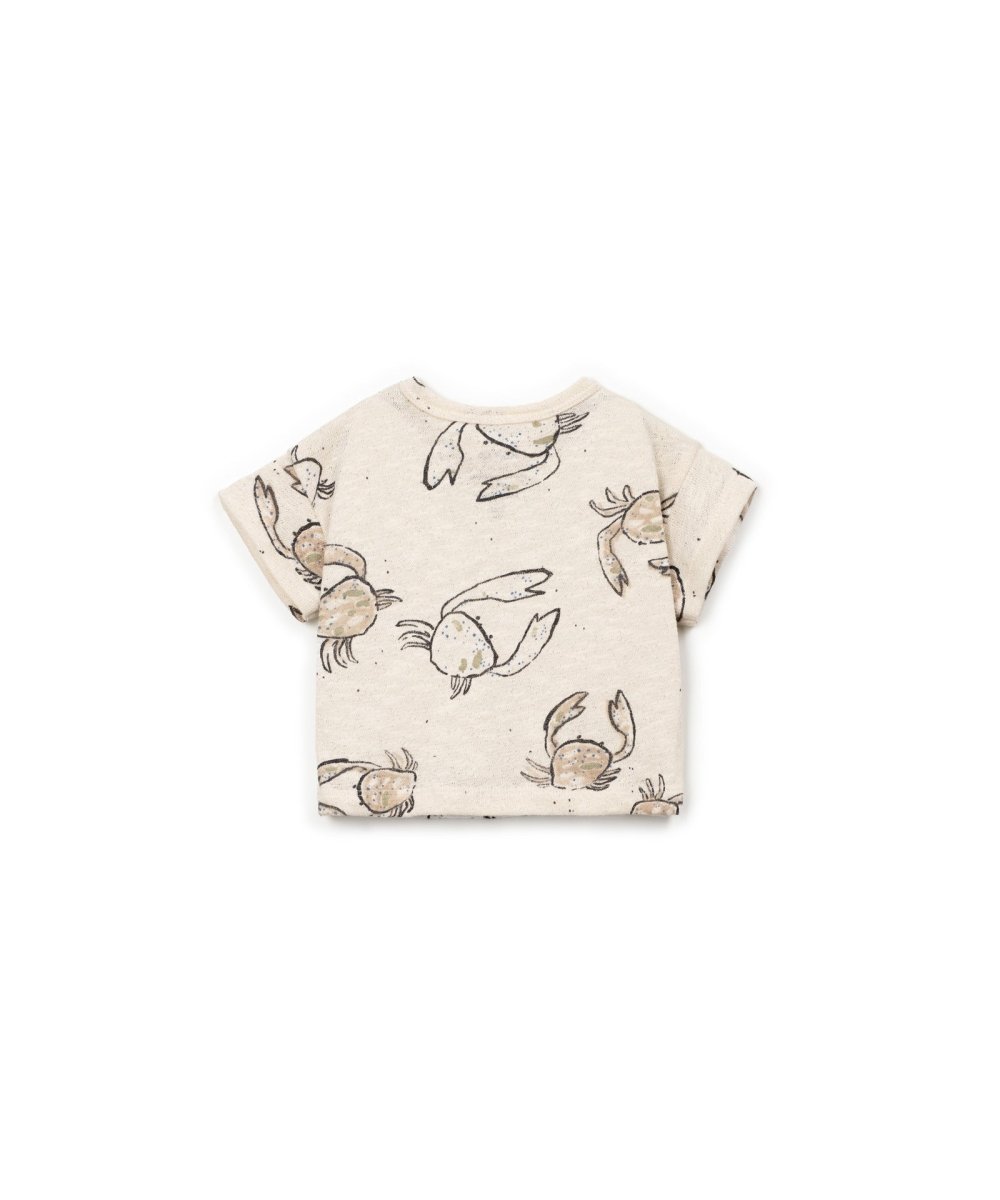 CAMISETA JERSEY FLAME ESTAMPADA BEIGE TRASERA