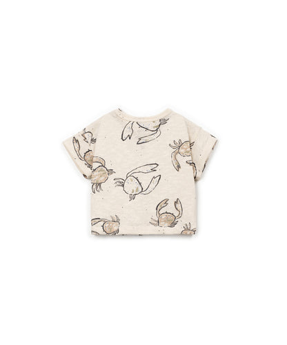 CAMISETA JERSEY FLAME ESTAMPADA BEIGE TRASERA