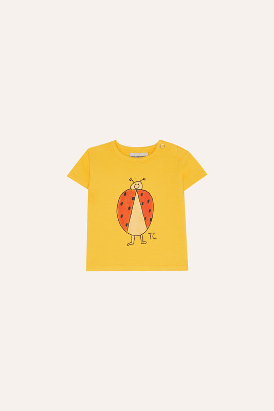 Camiseta bebe amarilla ladybug delantera