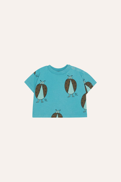 Camiseta bebe azul ladybug delantera