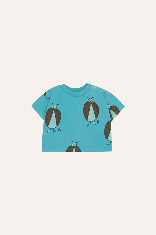 Camiseta bebe azul ladybug delantera