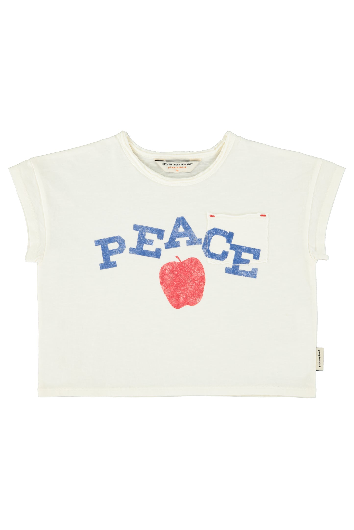 Camiseta crudo con estampado peace delantera