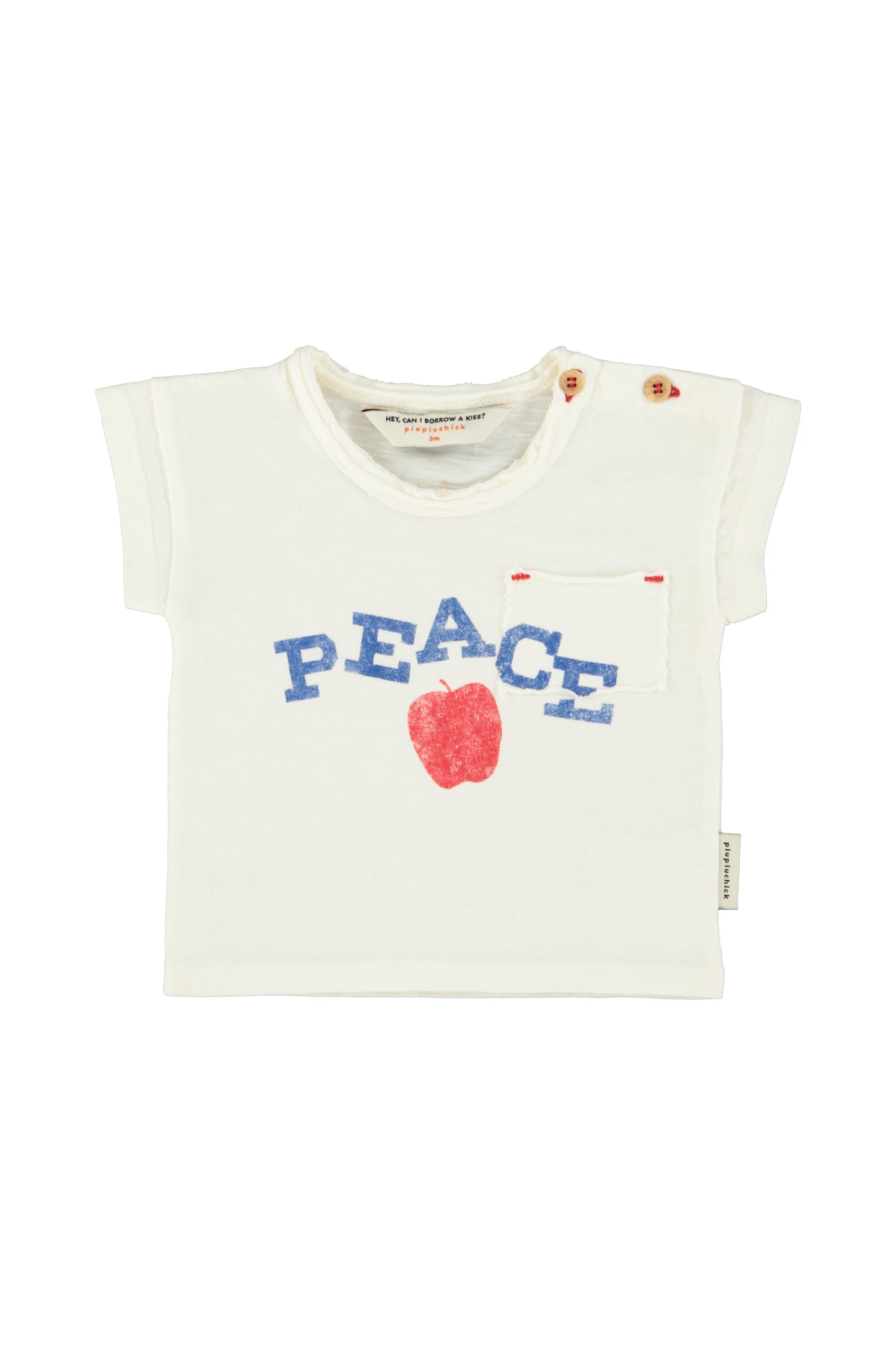 Camiseta crudo con estampado peace delantera bebe