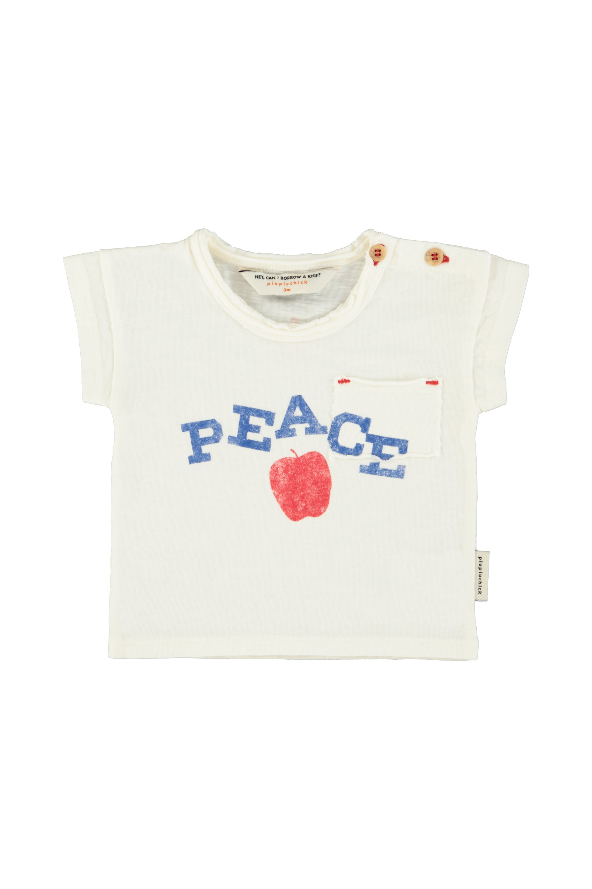 Camiseta crudo con estampado peace delantera bebe