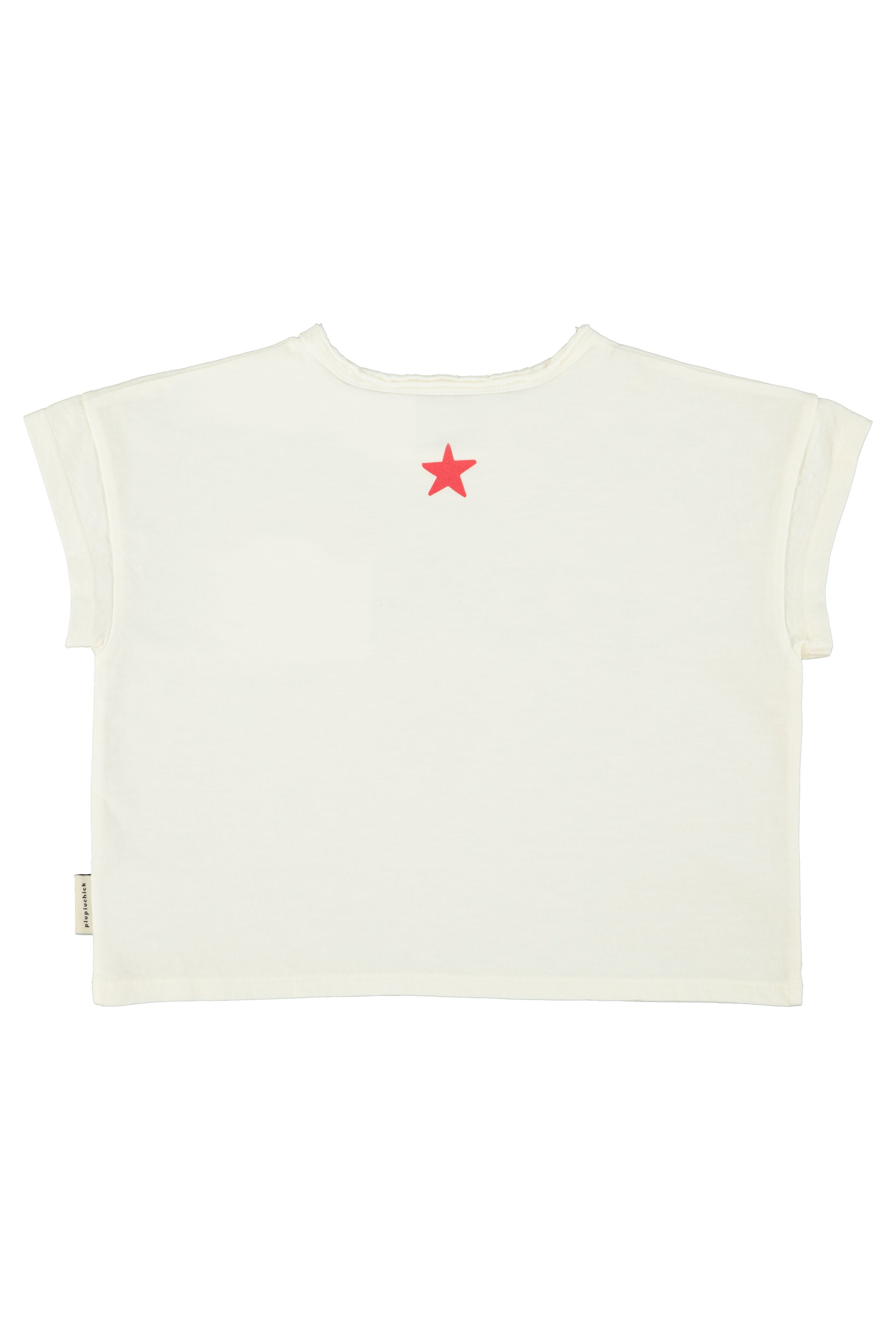 Camiseta crudo con estampado peace trasera