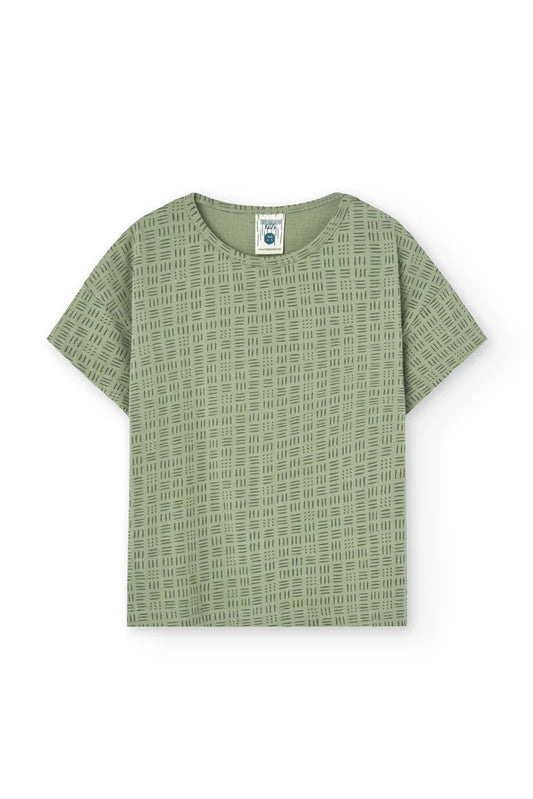 Camiseta oversized haco verde mimbre delantera