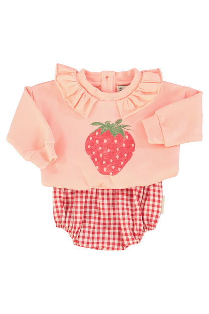 Cubrepanal de bebe cuadros rojo y crudo conjunto 4