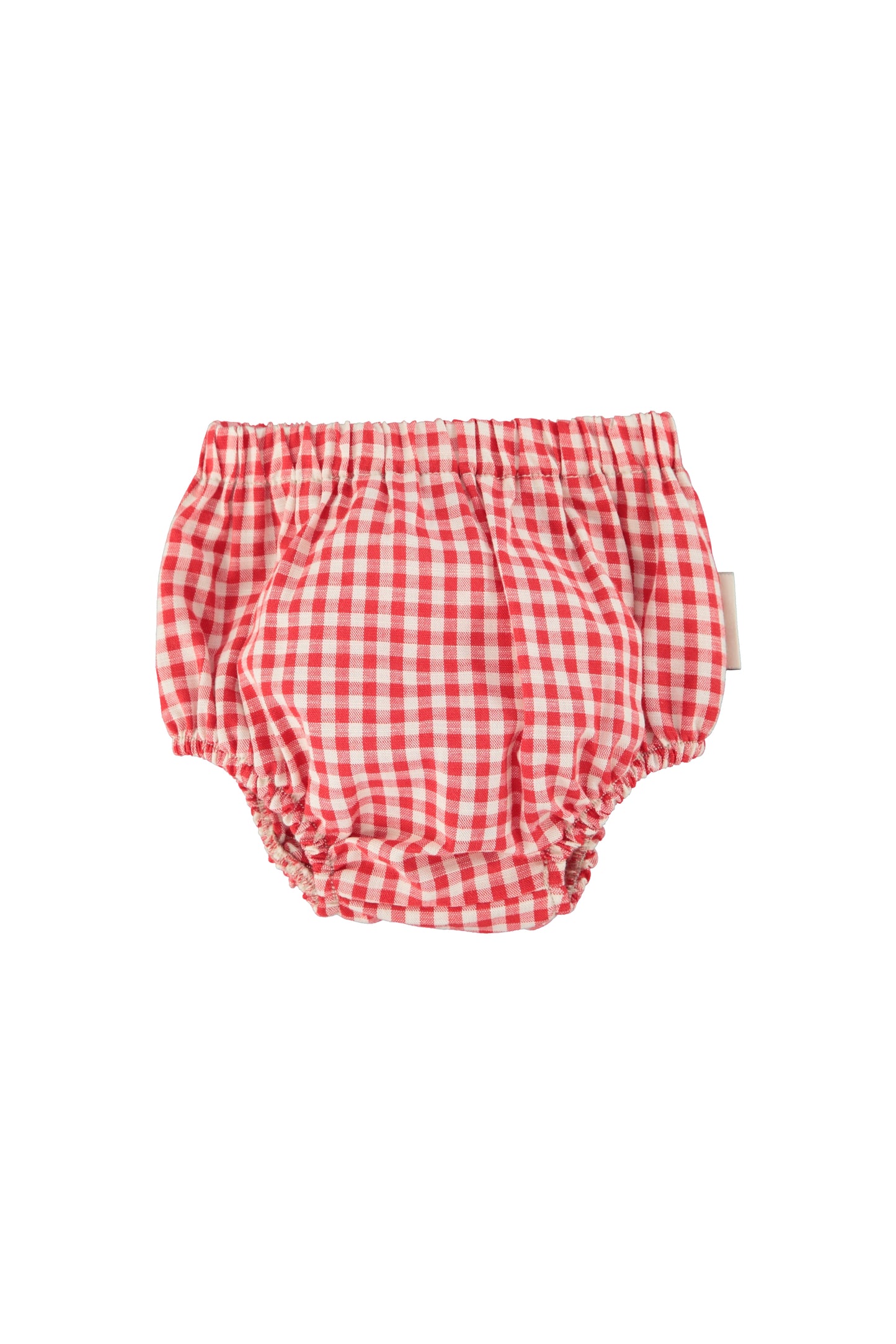 Cubrepanal de bebe cuadros rojo y crudo delantera