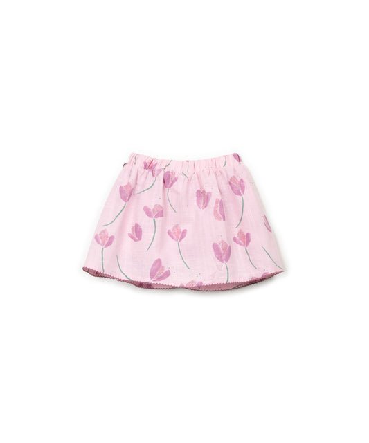 Falda pantalon estampado flores trasera
