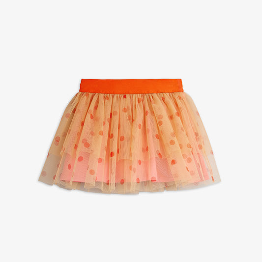 Falda de tul lunares rosa delantera