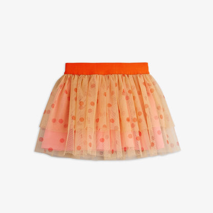 Falda de tul lunares rosa trasera