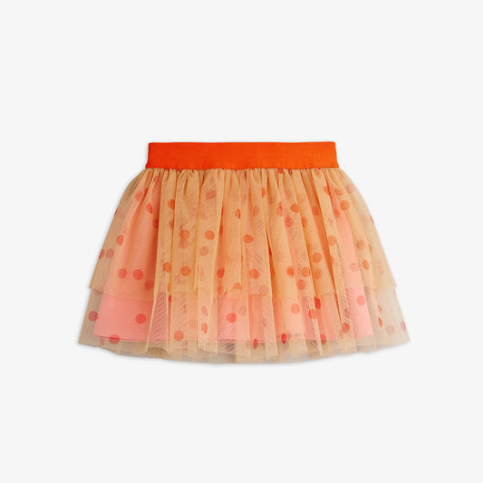 Falda de tul lunares rosa trasera