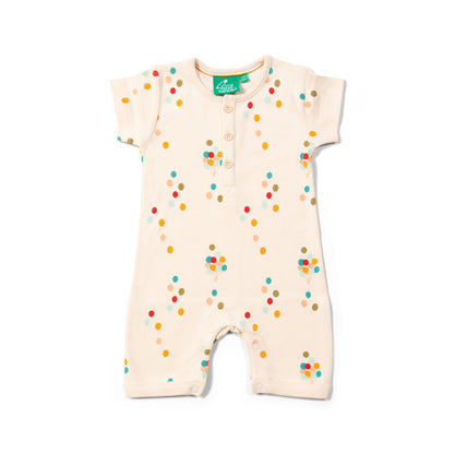 Mameluco organico de verano rainbow balloons delantera