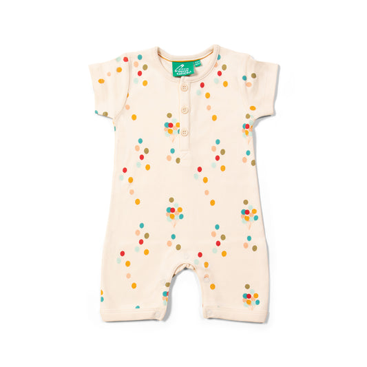 Mameluco organico de verano rainbow balloons delantera