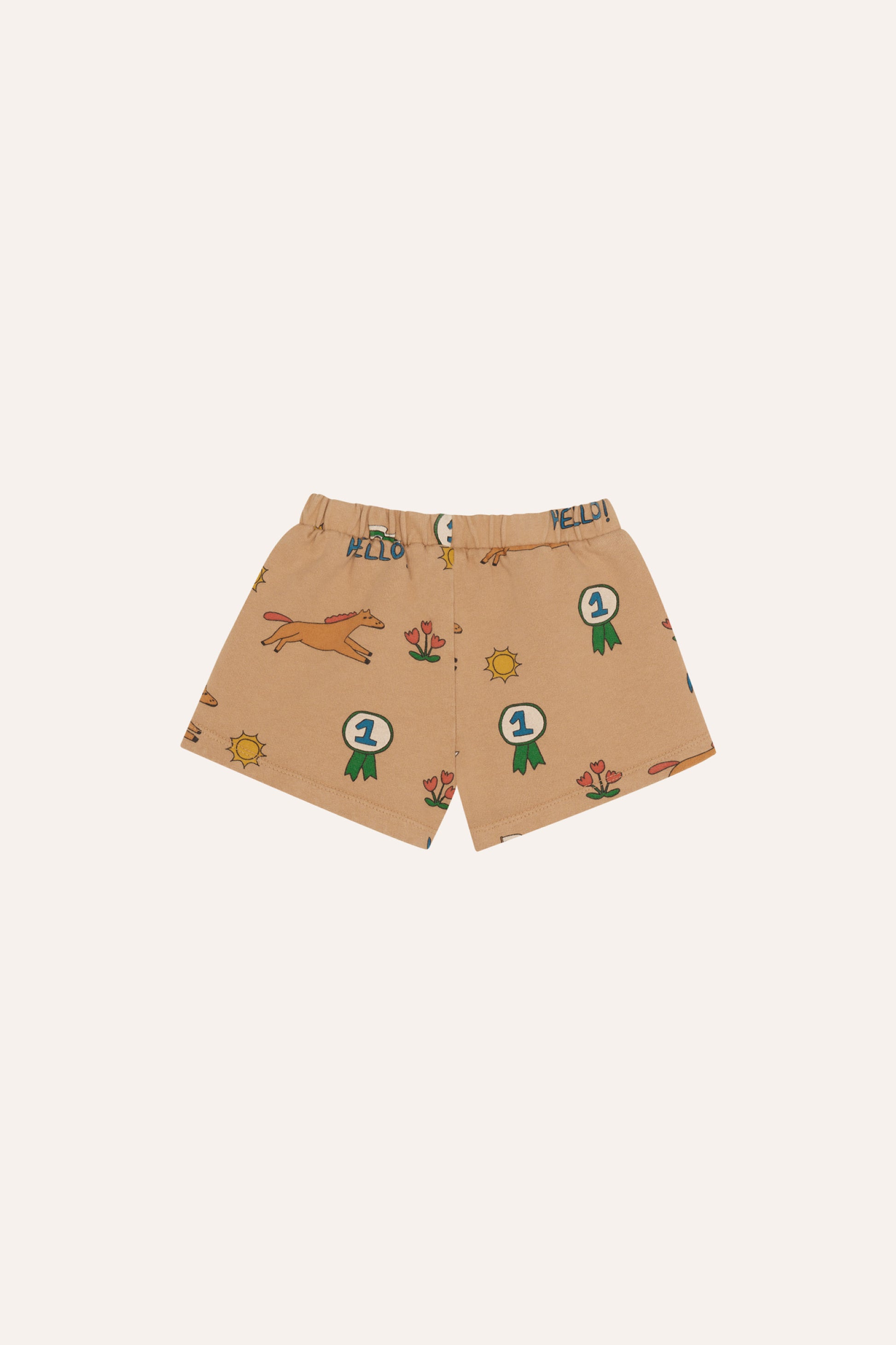 Pantalon corto bebe horses marron trasera