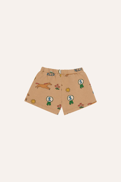 Pantalon corto bebe horses marron trasera