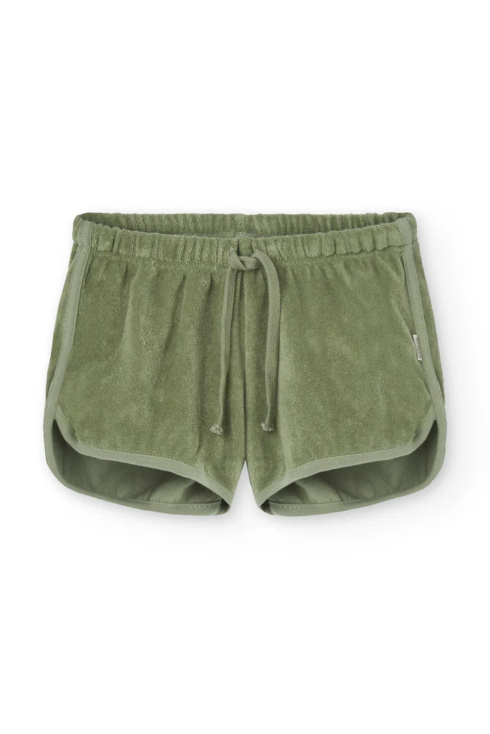 Pantalon corto huali rizo algodon organico verdejade delantera