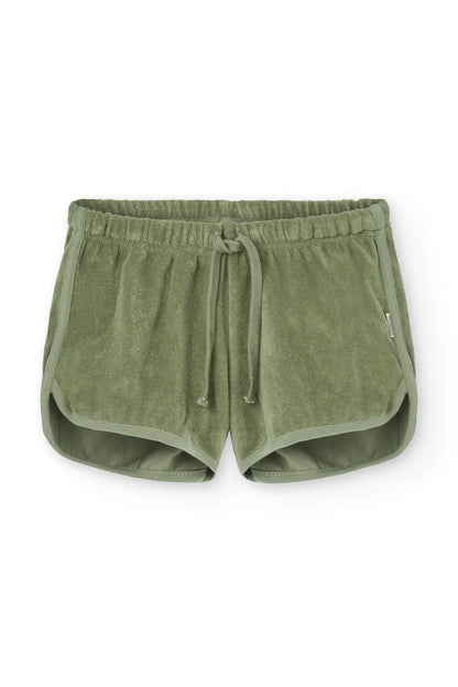 Pantalon corto huali rizo algodon organico verdejade delantera