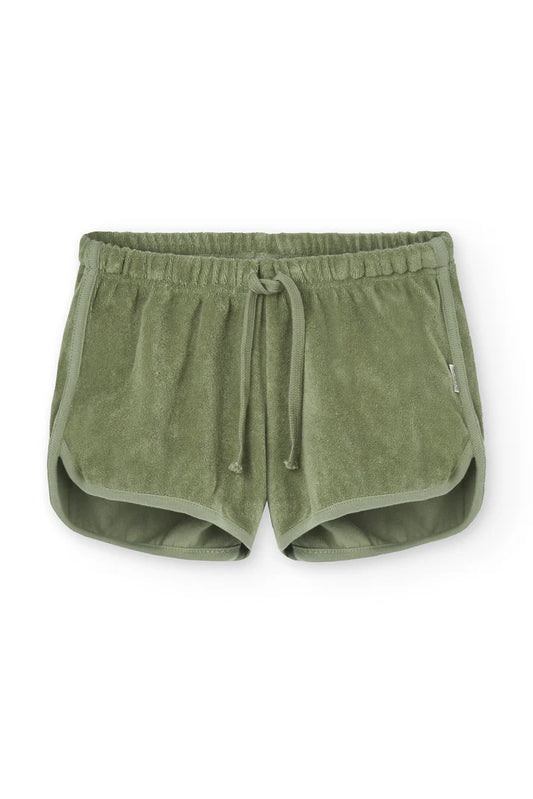 Pantalon corto huali rizo algodon organico verdejade delantera
