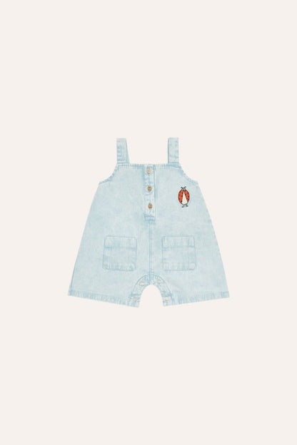 Peto de bebe denim azul claro frente