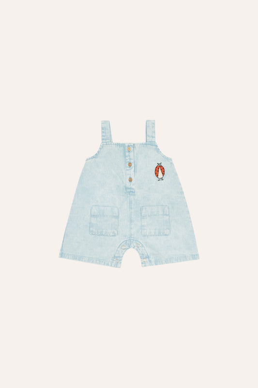 Peto de bebe denim azul claro frente