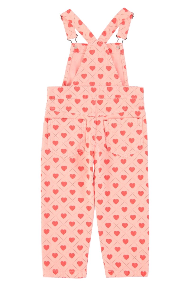Peto rosa con corazones rojos por toda la prenda trasera