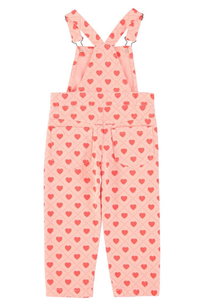 Peto rosa con corazones rojos por toda la prenda trasera