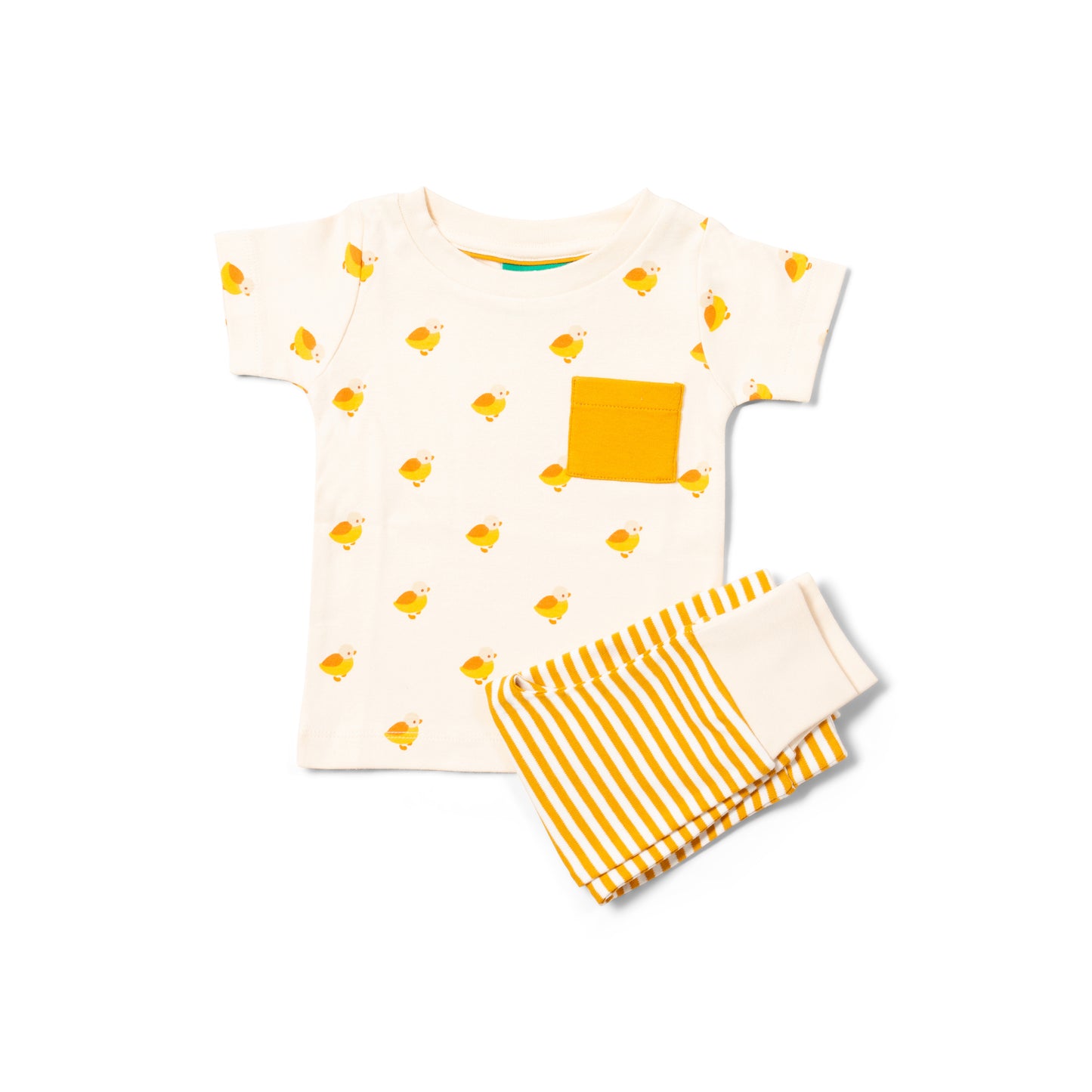 Set de camiseta y jogger organicos de little ducks delantera