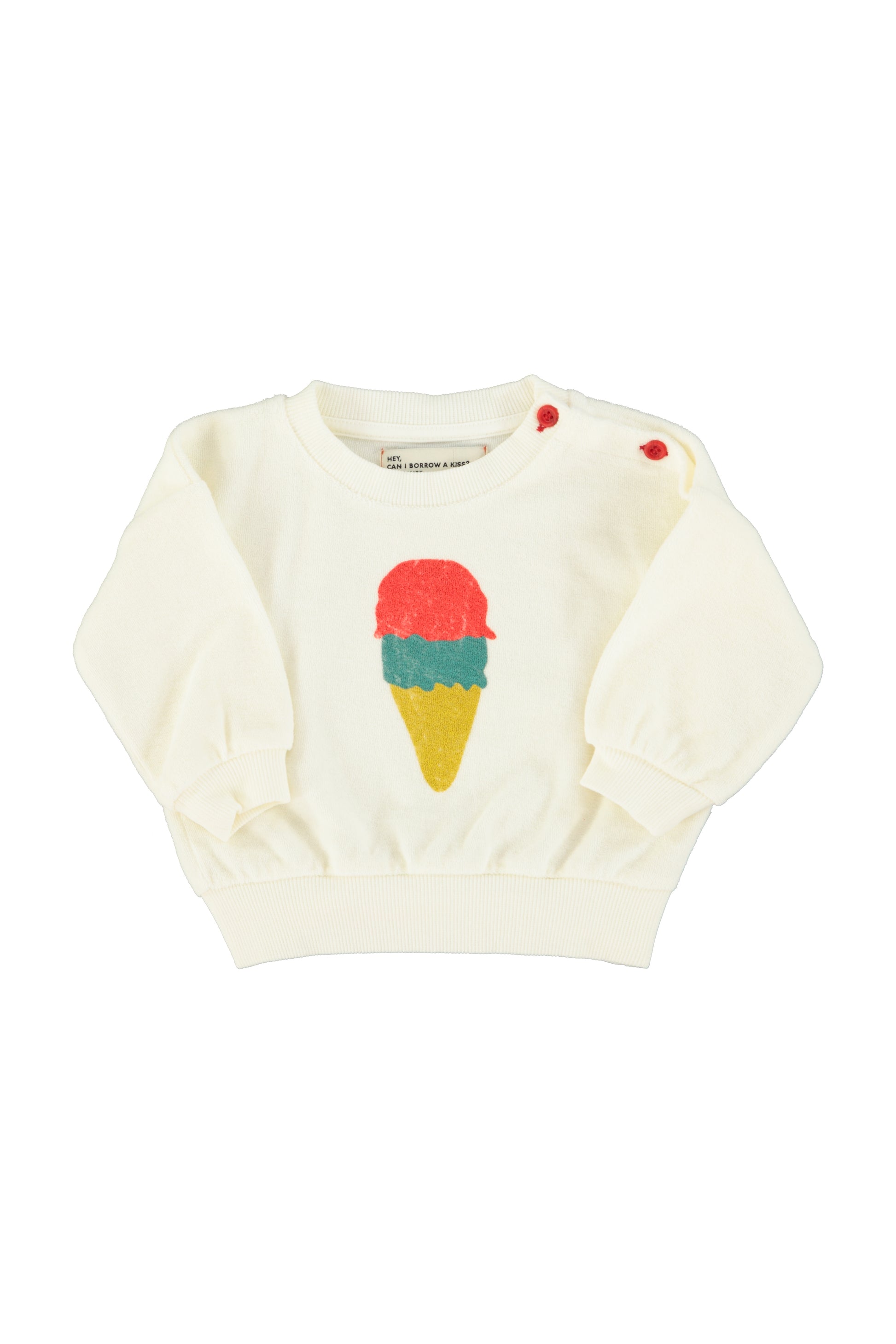 Sudadera crudo con estampado de helado delantera
