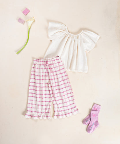 Tunica tejido blanca conjunto