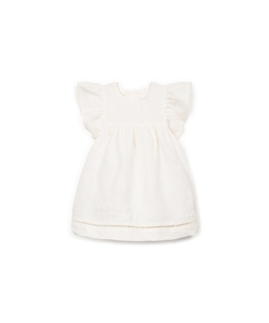 Vestido lino blanco delantera