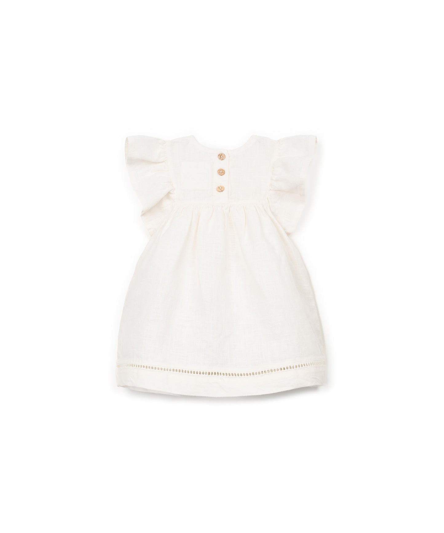 Vestido lino blanco trasera