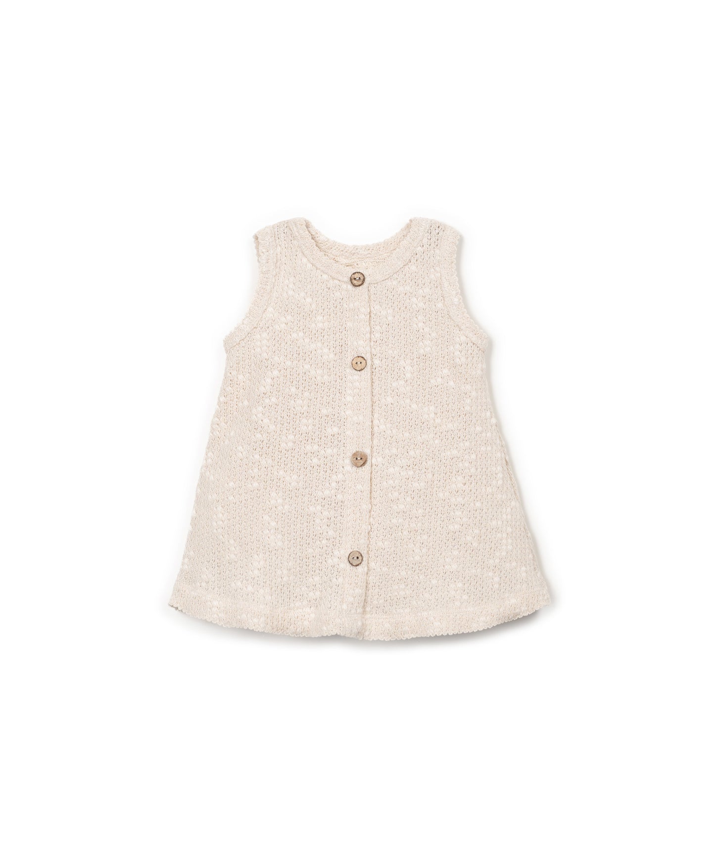 VESTIDO PIQUE FANTASIA BLANCO DELANTERA