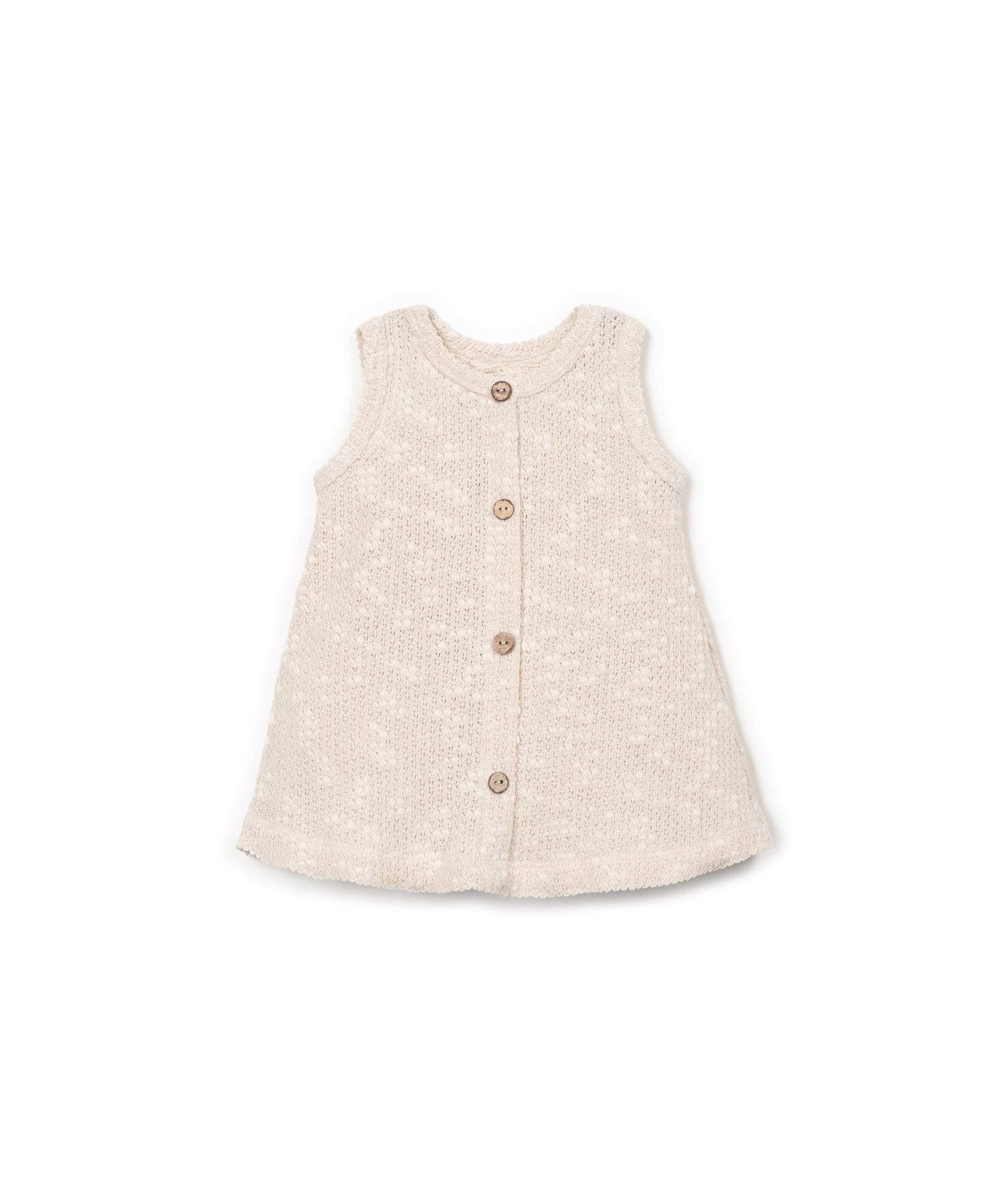 VESTIDO PIQUE FANTASIA BLANCO DELANTERA